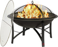 Fire Beauty Fire Pit for Outside Wood Burning and BBQ Grill