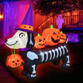 Halloween Inflatables Witch Hat Skeleton Dog 5.5 ft Yard Decor