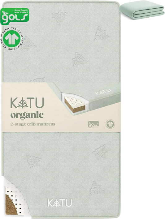 KATU Organic Latex Coconut 2-Stage Crib Mattress for Safe Sleep