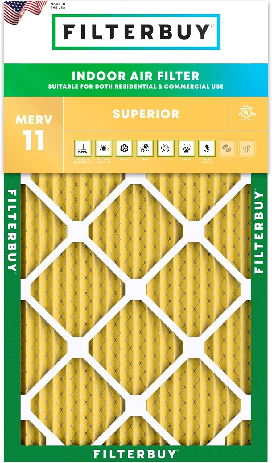 Filterbuy 10x30x1 Air Filter MERV 11 for Pet & Allergy Defense