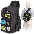 Fishing Backpack Fishing Sling Bag with 6 Fish Embroidery Patches