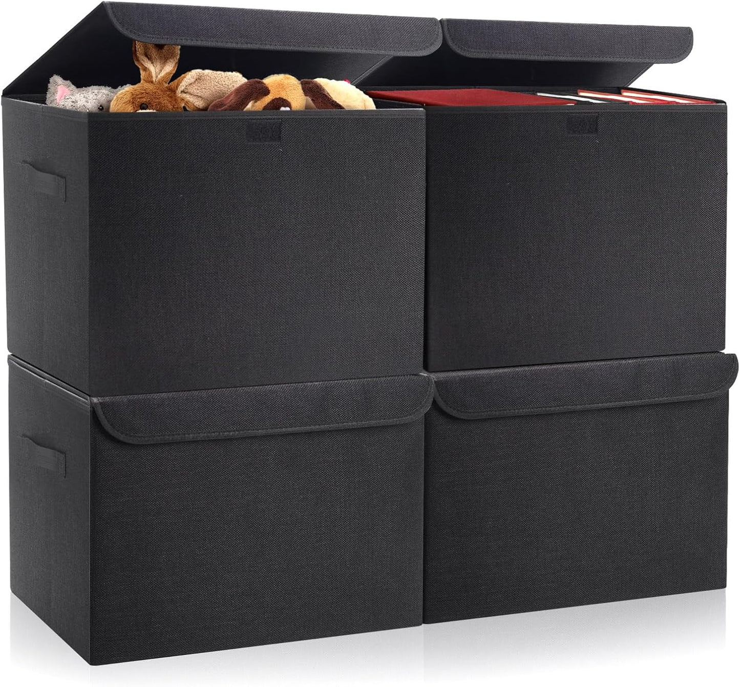 Large 22 Quart Foldable Storage Bin Organizer with Lids