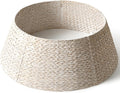 36in Washed White Tree Collar - Woven Water Hyacinth Tree Base Cover
