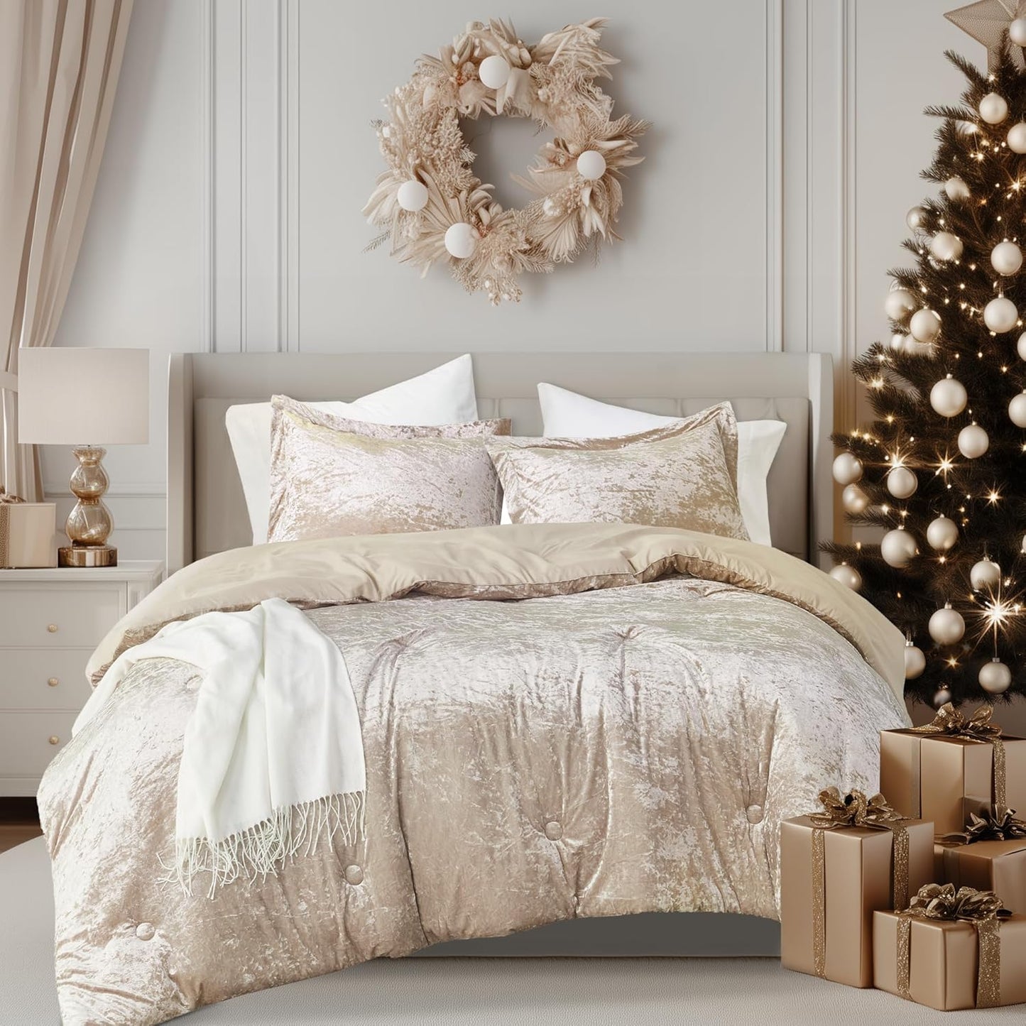 Luxurious Velvet Comforter Set for Twin Size Bed - Juliette