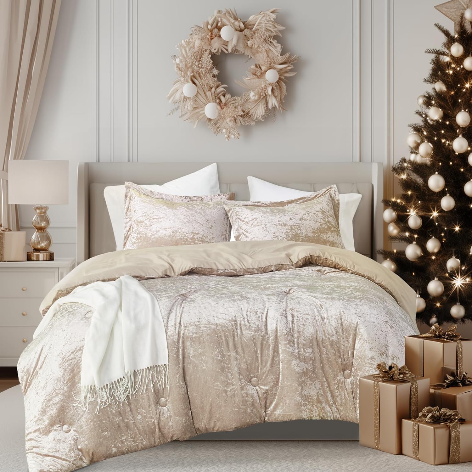 Luxurious Velvet Comforter Set for Twin Size Bed - Juliette