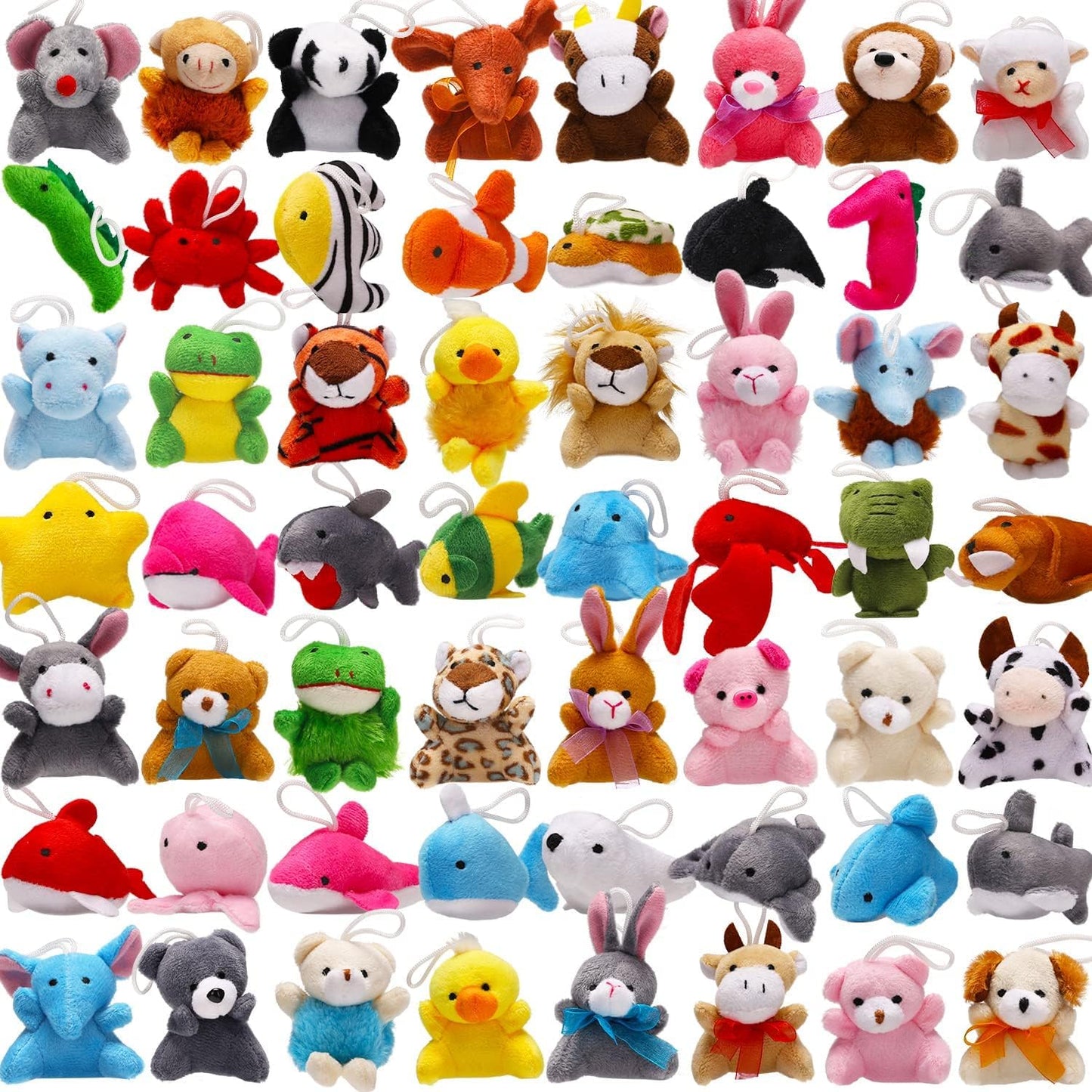 56 Pack Mini Plush Animals Toys for Kids - Perfect Party Favors