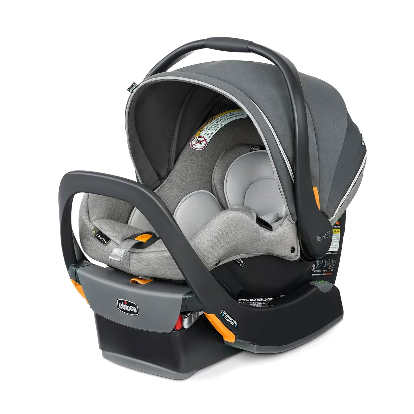 Chicco KeyFit 35 Zip ClearTex Infant Car Seat - Rear-Facing for 4-35 lbs Infants, With Zip Shield, Head/Body Support