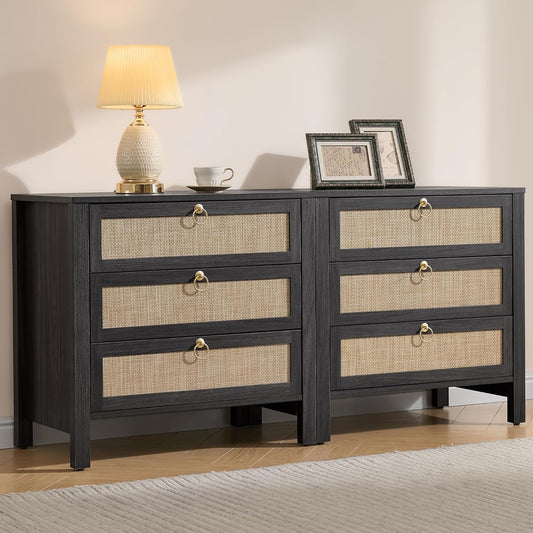 SICOTAS Nightstand Set 2 with Drawers for Boho Bedroom Style
