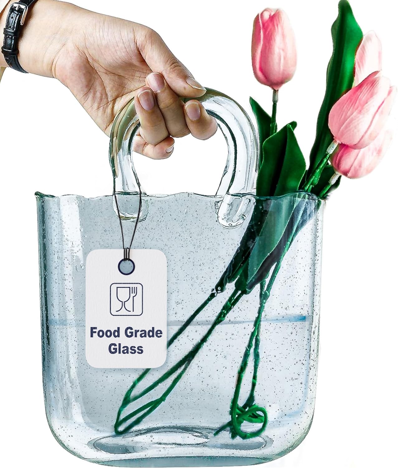 Handmade Glass Purse Vases for Flowers - Unique Decorative Art