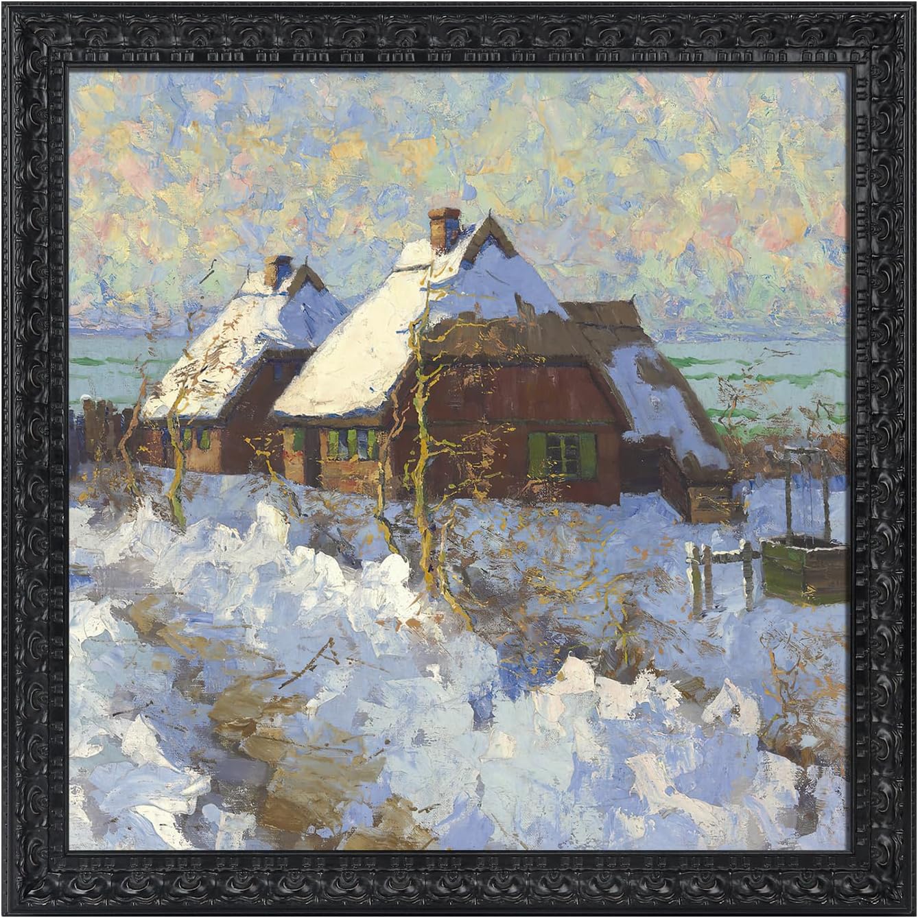 FOLKOR Canvas Frame for 12x12 Paintings, Elegant Black Design