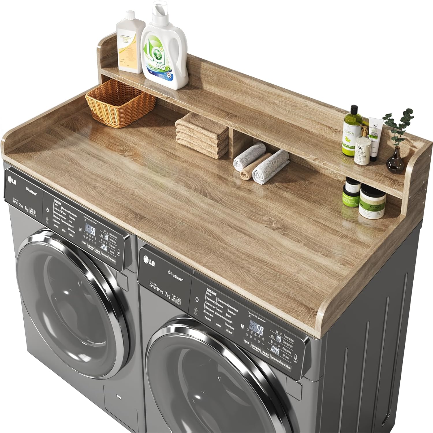 2-Tier Washer and Dryer Countertop for Laundry Organization