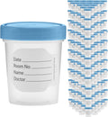 Vakly Specimen Cups 4 oz Leak Proof Screw On Lids - Clear 200 ct