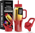 36 oz Coldest Tumbler with Handle and Straw - 100% Spill Proof