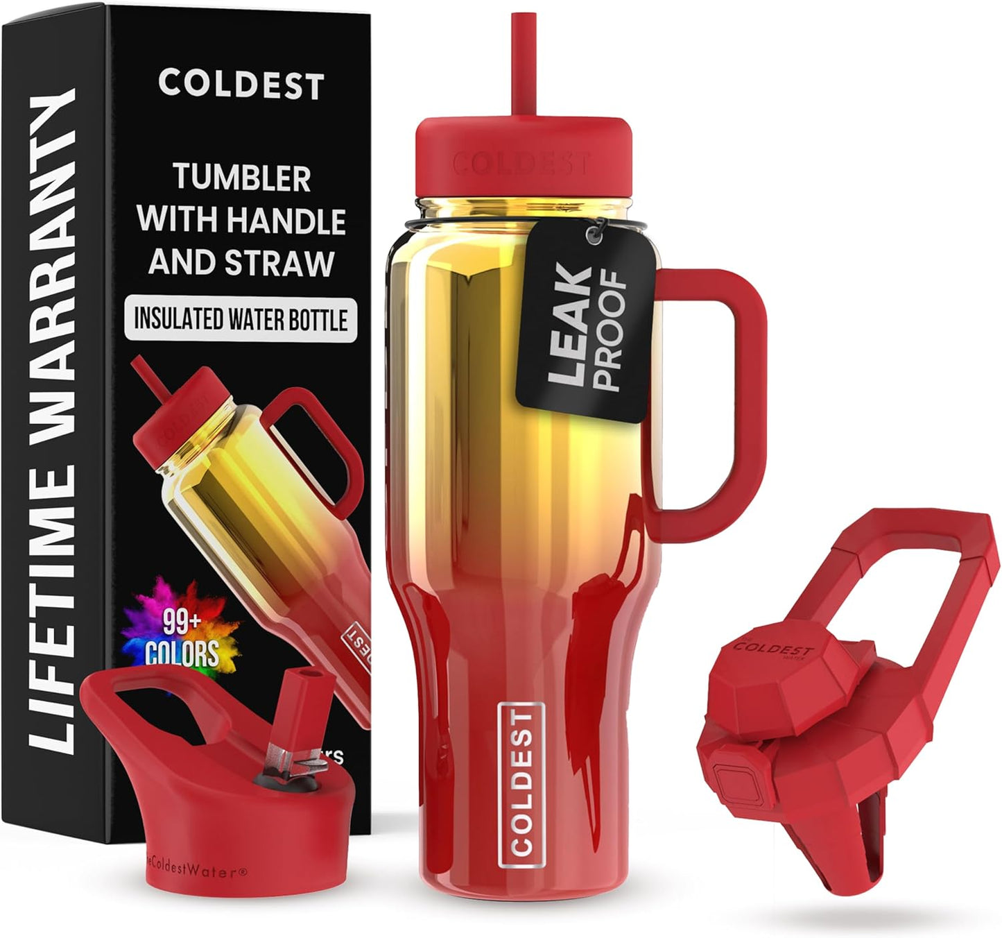 Coldest Tumbler with Handle and Straw - 100% Leak-Proof Design