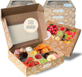 Brown Pastry Box Grease Proof 12 Set - Windowed Kraft Catering Trays