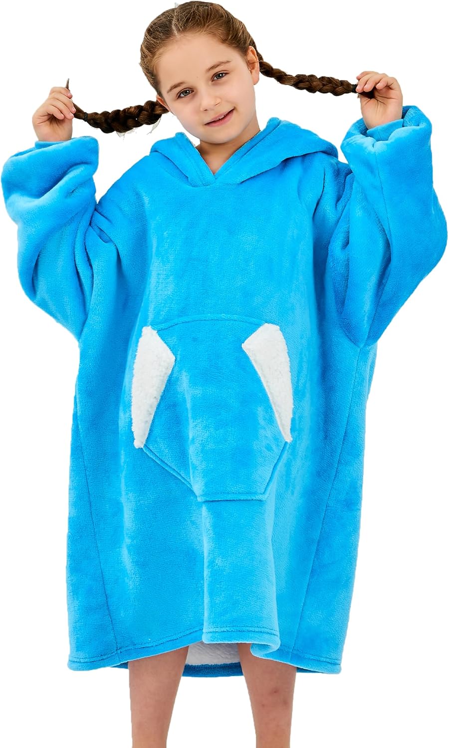 Cozy Kids Hooded Blanket - Ramees Sherpa Blue