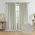 Linen Full Blackout Curtains for Living Room, 72 Inch Wide