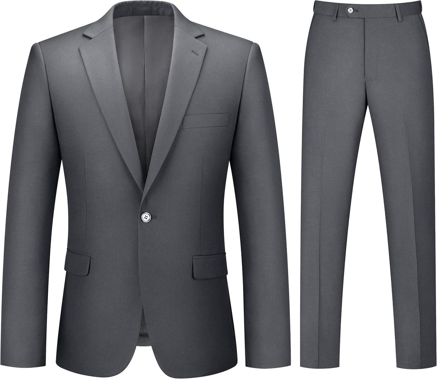 Mens Suit 2 Piece Slim Fit Tuxedo Set for Business & Weddings