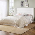 Full Size Platform Bed Frame with Velvet Wingback Headboard - Elegant