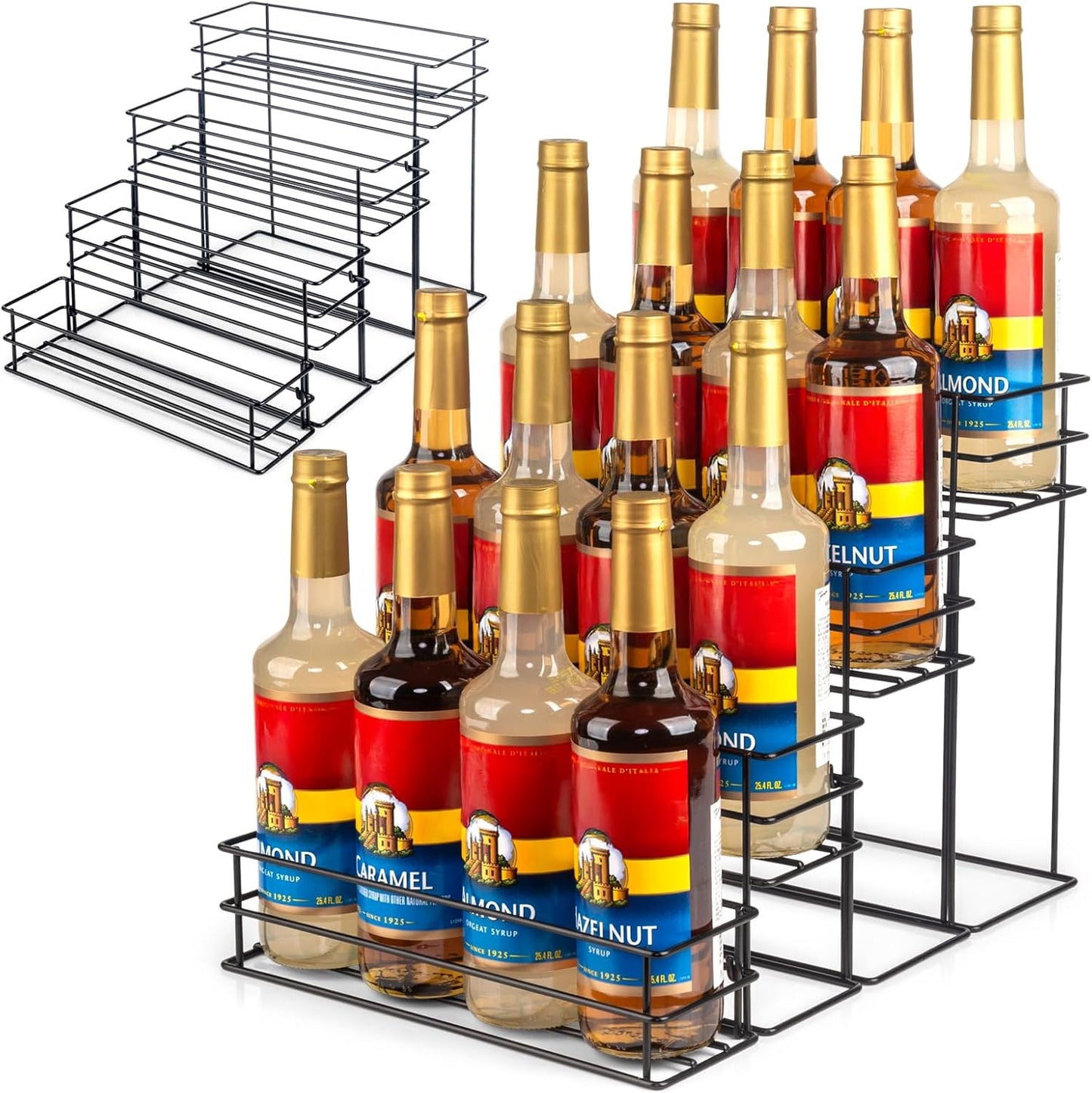 16 Bottle Capacity Coffee Syrup Organizer for Stylish Storage