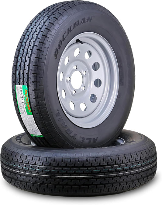 ROCKMAN Trailer Tire Wheel Assembly ST205/75R14 8-Ply D
