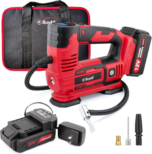 Portable 20V Tire Inflator: Rechargeable & Efficient! Pump Anywhere