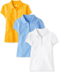 Girls Short Sleeve Pique Polo 3-Pack - Soft School Staples