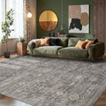 8x10 Area Rugs for Living Room, Large Washable Grey Vintage