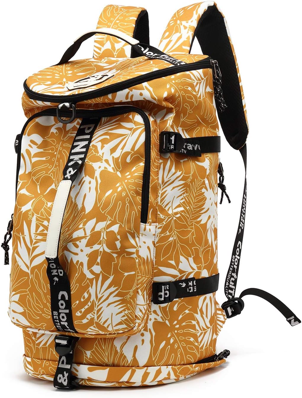 Kalesi Gym Duffle Bag Backpack 4-Way Waterproof Mustard Yellow