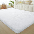 White Area Rugs for Living Room Shag Rug 8x10 - Large Fluffy Soft