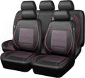 CAR PASS Piping PU Leather Car Seat Cover Full Set - Universal Fit