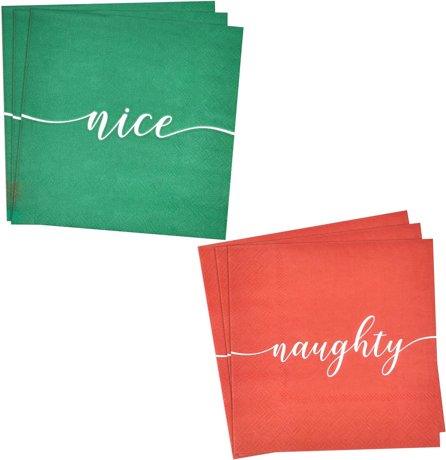 Reversible Naughty & Nice Xmas Napkins - 100 Pack