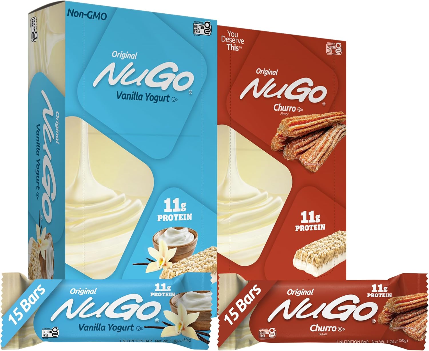 NuGo Original Variety Protein Bars: Vanilla Yogurt & Churro