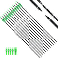 Pack of 12 Carbon Arrows for 30 Inch Bows - Ideal for Practice