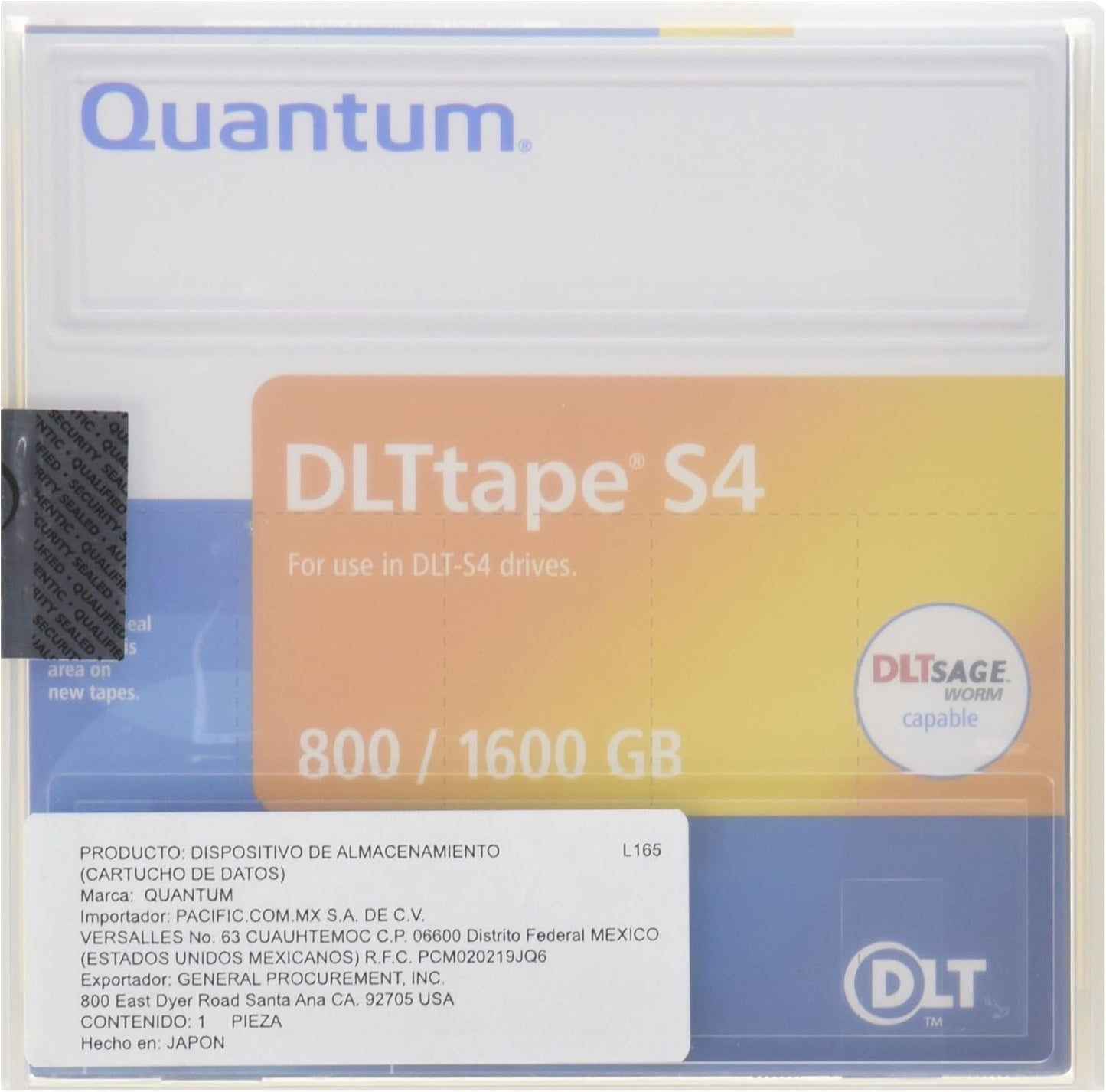 Quantum Data Cartridge DLTtape S4 for Reliable Data Storage