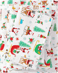 Christmas Flannel Sheet Set Twin Size - 100% Turkish Cotton Cozy