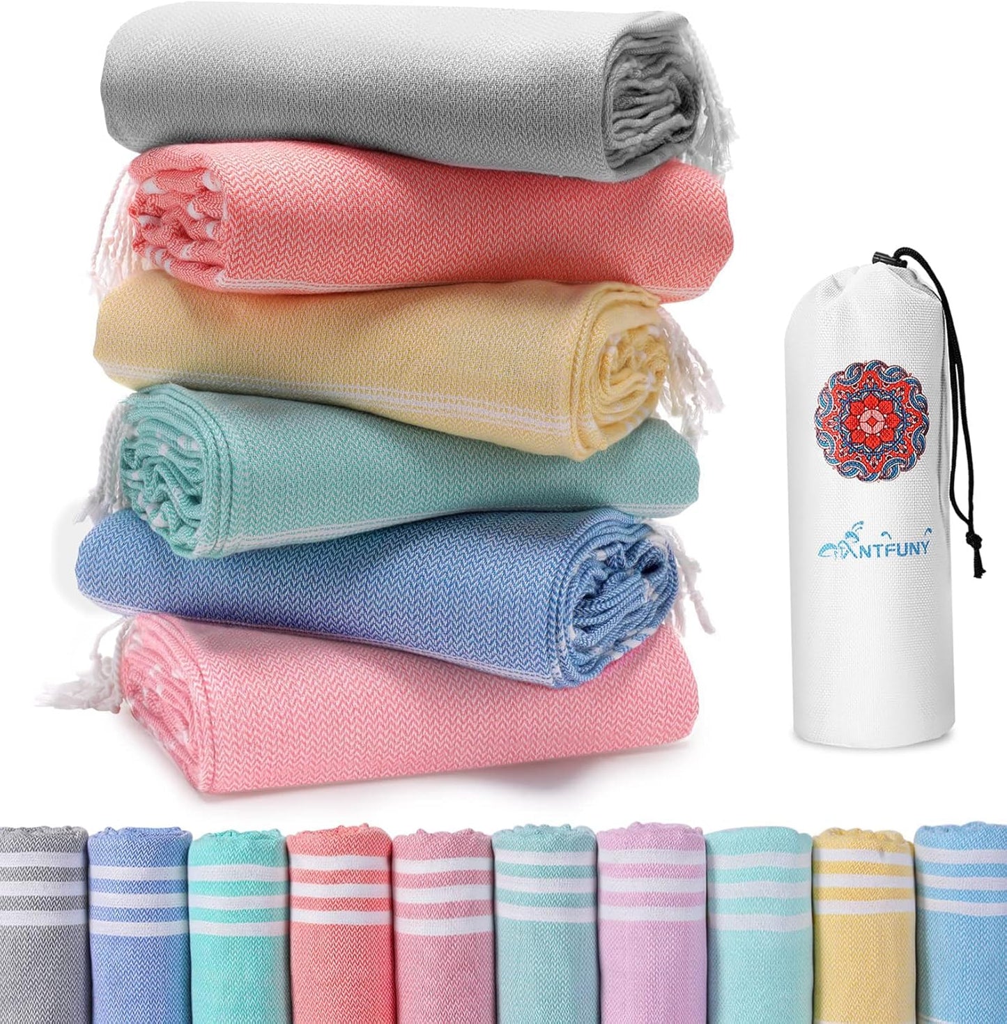 Quick Dry Sand Free Turkish Beach Towels Set for Vacation Fun