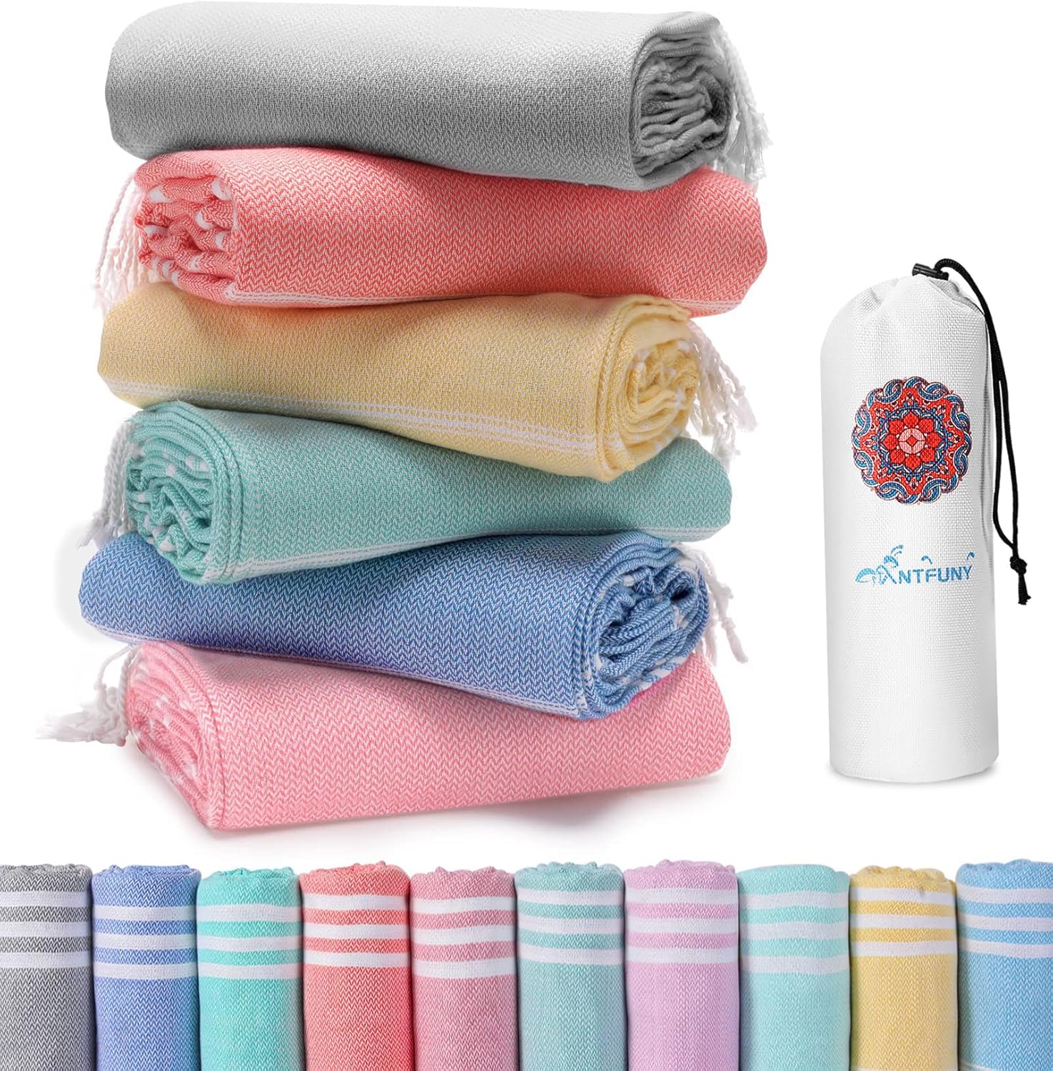 Quick Dry Sand Free Turkish Beach Towels Set for Vacation Fun