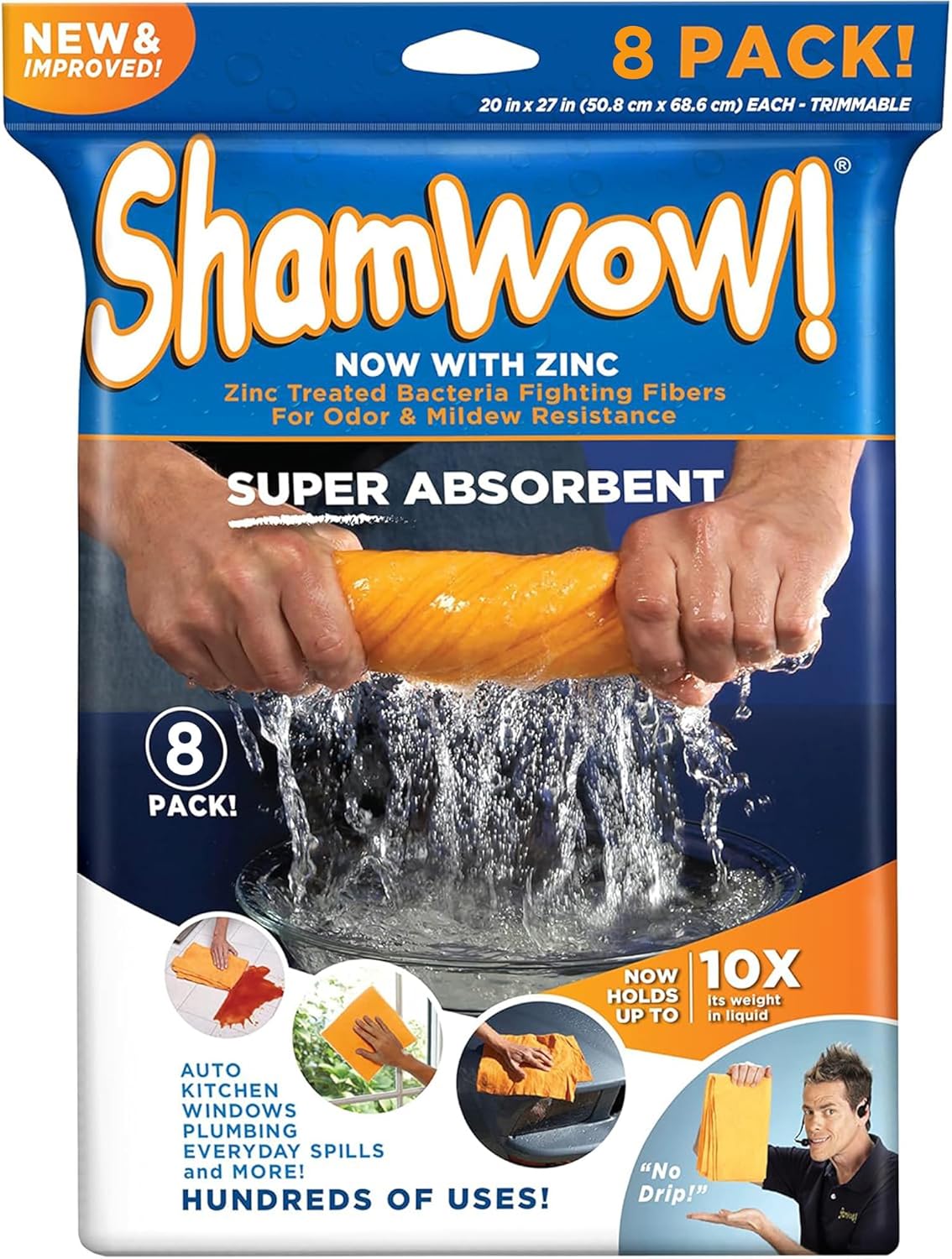 Original Shamwow Super Absorbent Multi-Purpose Cleaning Towel