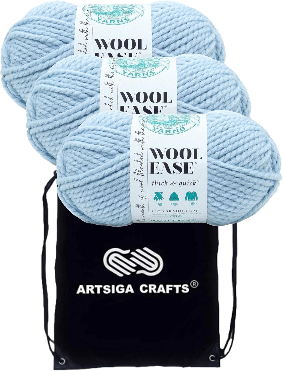 Wool Ease Thick & Quick Glacier Yarn for Knitting & Crocheting