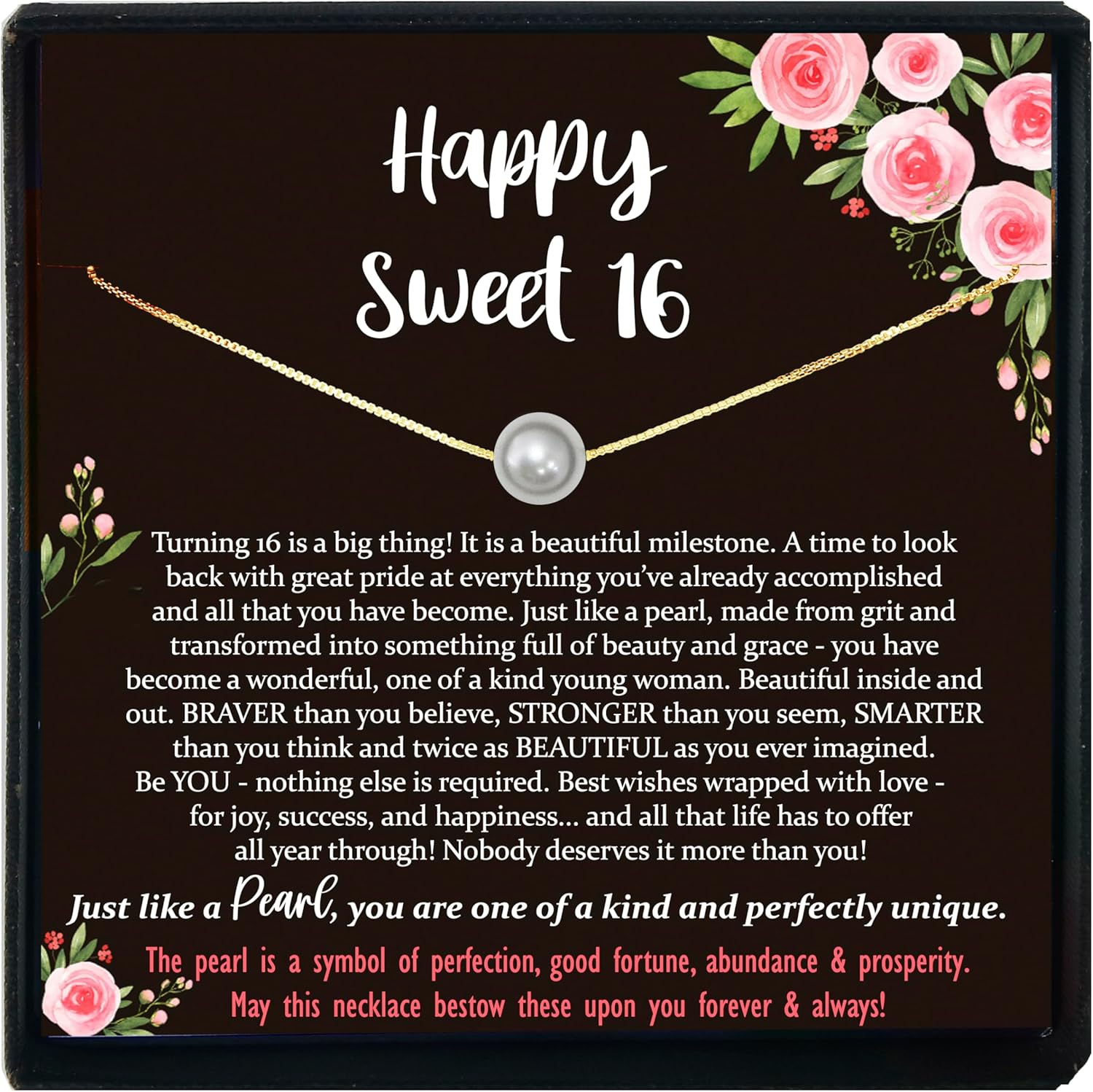 Personalized Sweet 16 Gift Necklace with Meaningful Message