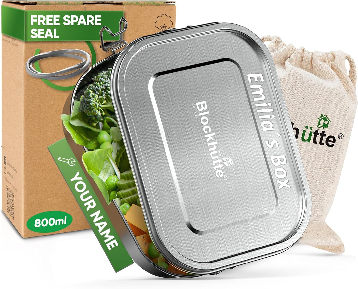 Personalized Stainless Steel Lunch Box for Kids and Adults