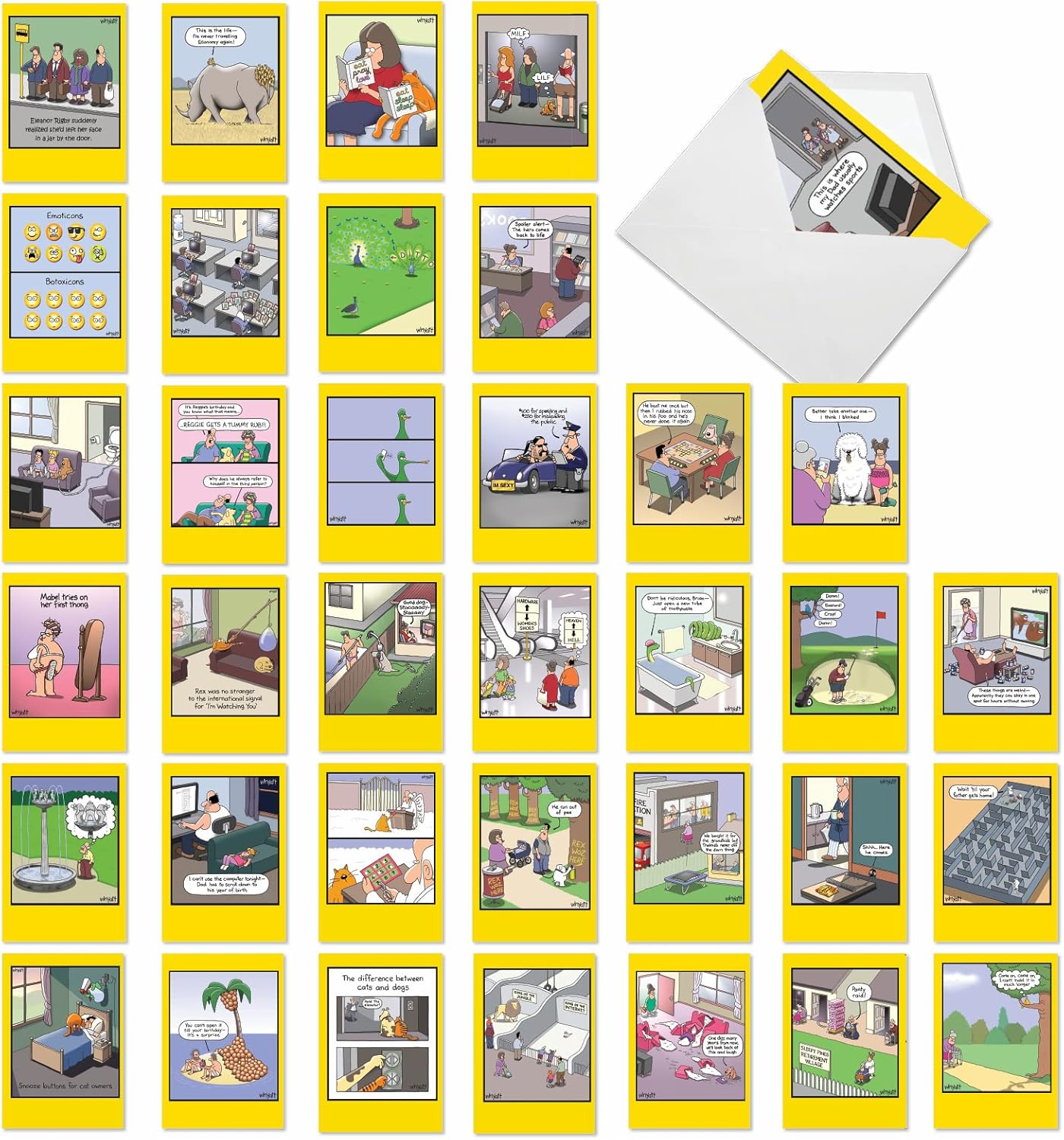 36 Assorted Funny Birthday Cards Bulk Box Set for Unique Wishes