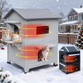 Plastic Outdoor Cat House with Insulated Liner - Weatherproof Shelter