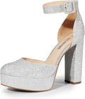 DREAM PAIRS Platform High Chunky Heels Pumps - Stable 4.92in Height