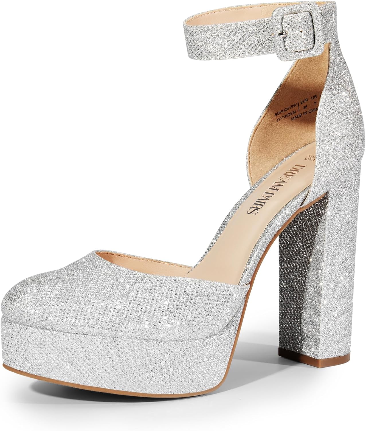 DREAM PAIRS Women's Platform High Chunky Heels for Comfort