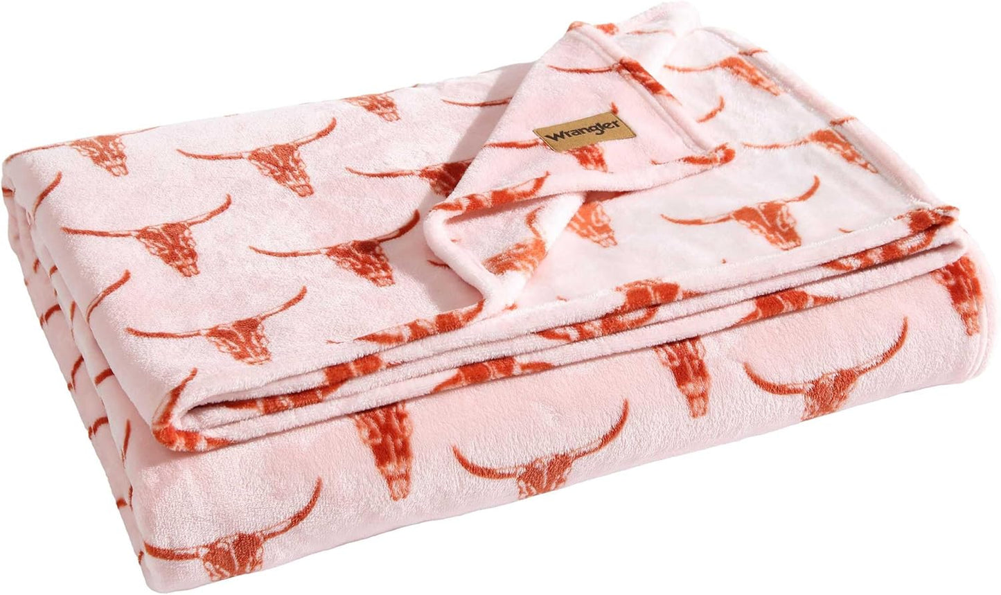 Wrangler Queen Size Blanket - Super Soft Reversible Fleece