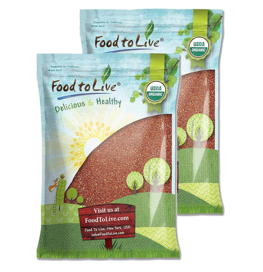 Organic Red Quinoa - Non-GMO, Whole Grain, Vegan, 20 Pounds