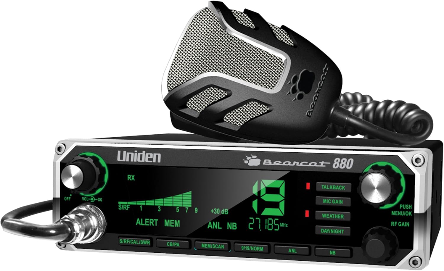 Uniden Bearcat 880 CB Radio with 40 Channels and 7-Color Display