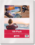 Glossy Photo Paper 8.5 x 11, 100 Sheets - Heavyweight 200 gsm